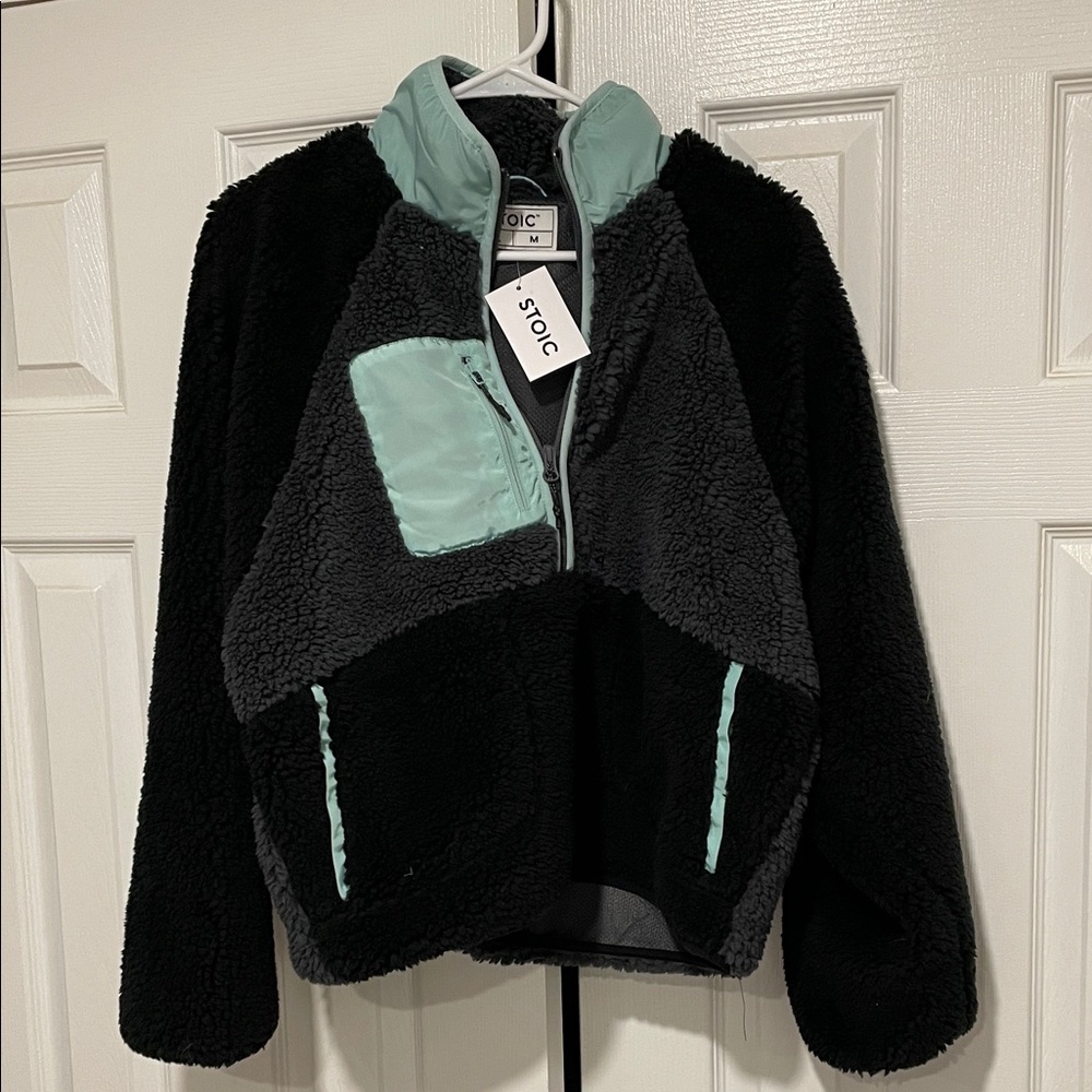 Stoic Women's Black and Mint Jacket